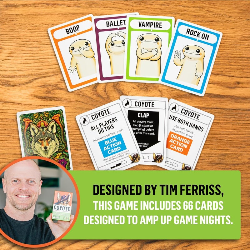 Exploding Kittens Coyote Created by Tim Ferriss | Perfect for Family Fun, Game Night, and Travel | 3-8 Players, 10 Mins, Ages 10 and Up - Image 3